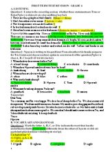 First term test revision - grade 6